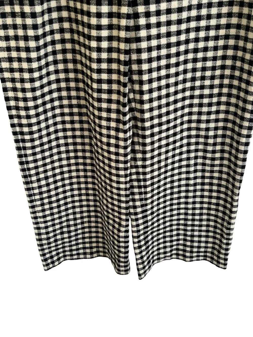 Sezane Martin Crop Trousers in Black and Ecru Gingham FR 44 / US 12